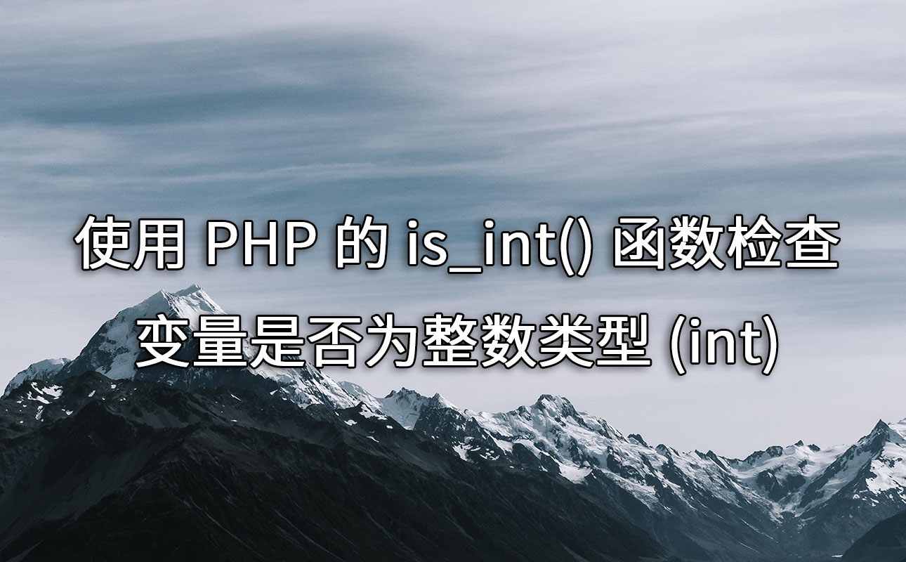 使用PHP的is_int()函数检查变量是否为整数类型(int) 