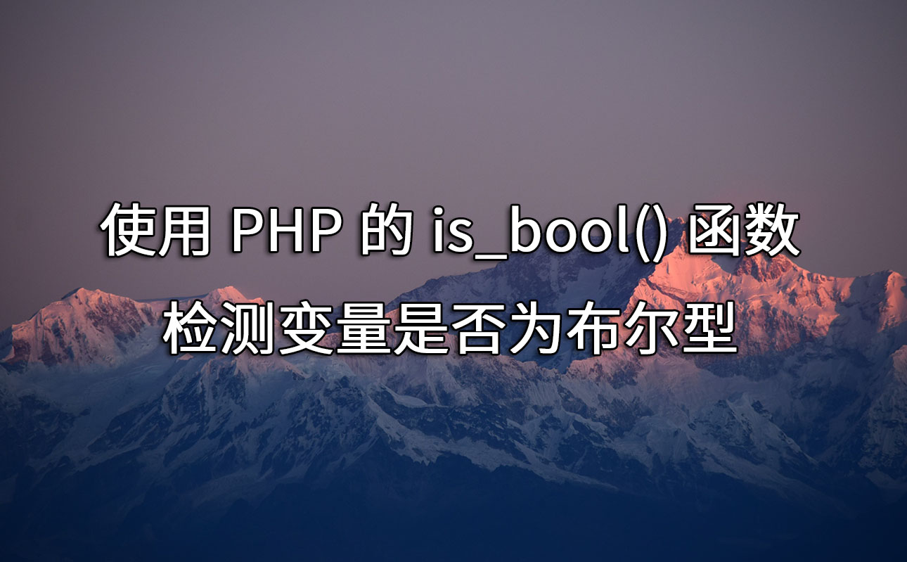 使用PHP的is_bool()函数检测变量是否为布尔型 