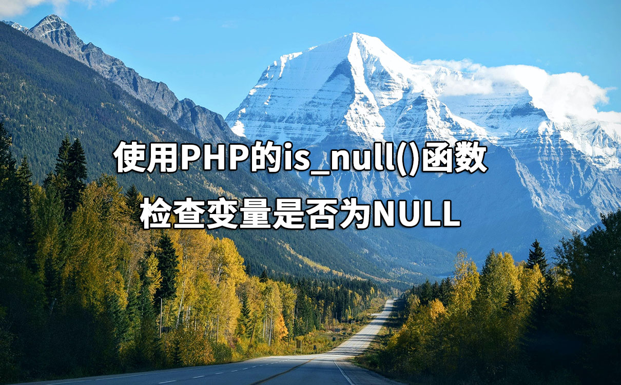 使用PHP的is_null()函数检查变量是否为NULL 