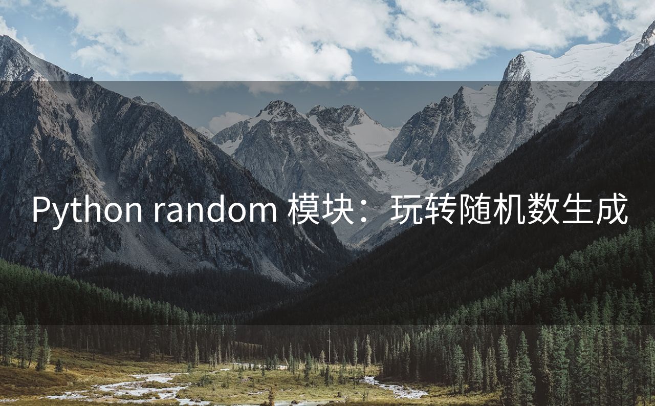 Python random 模块：玩转随机数生成