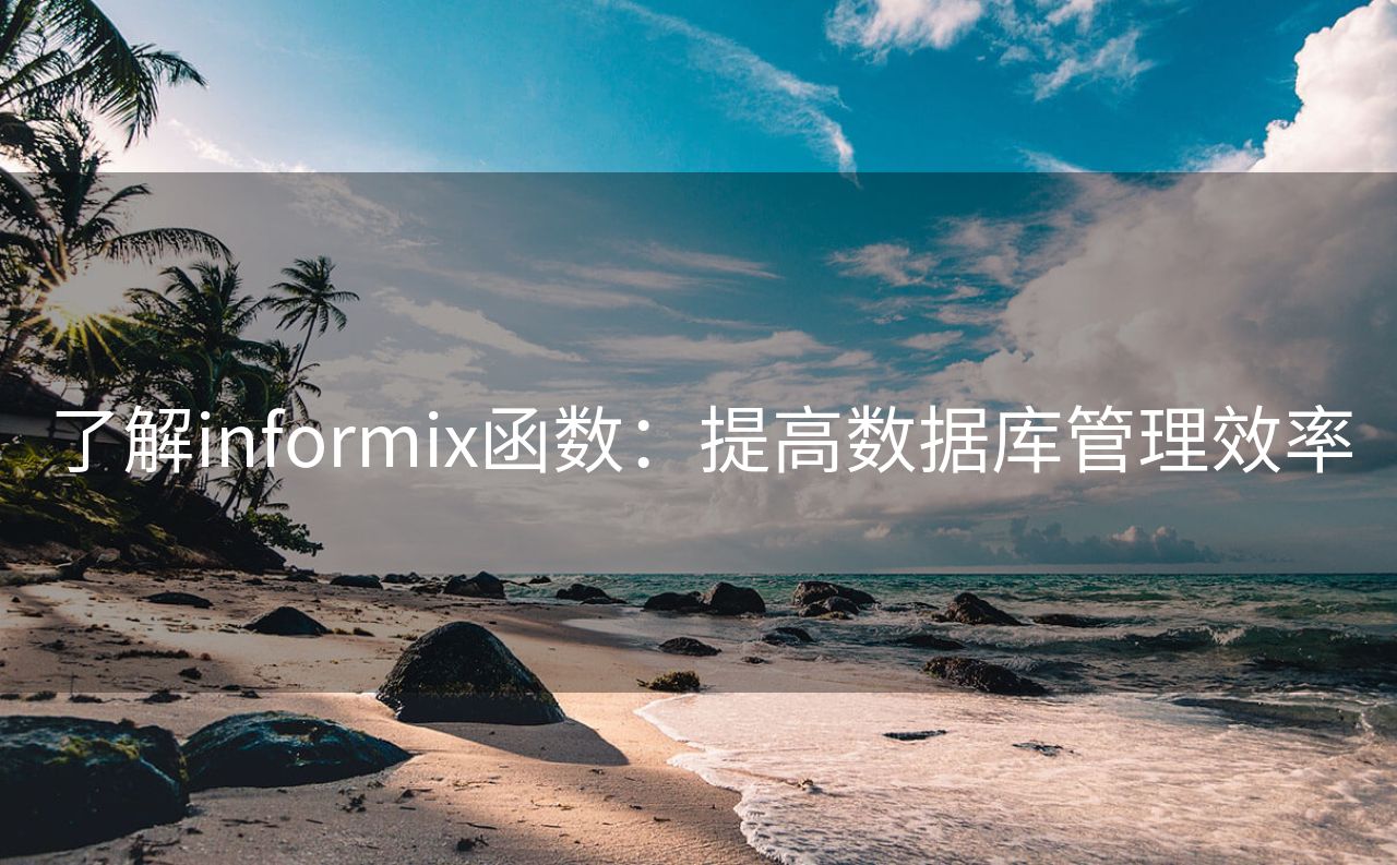 了解informix函数：提高数据库管理效率