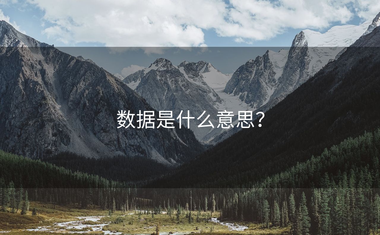 数据是什么意思？