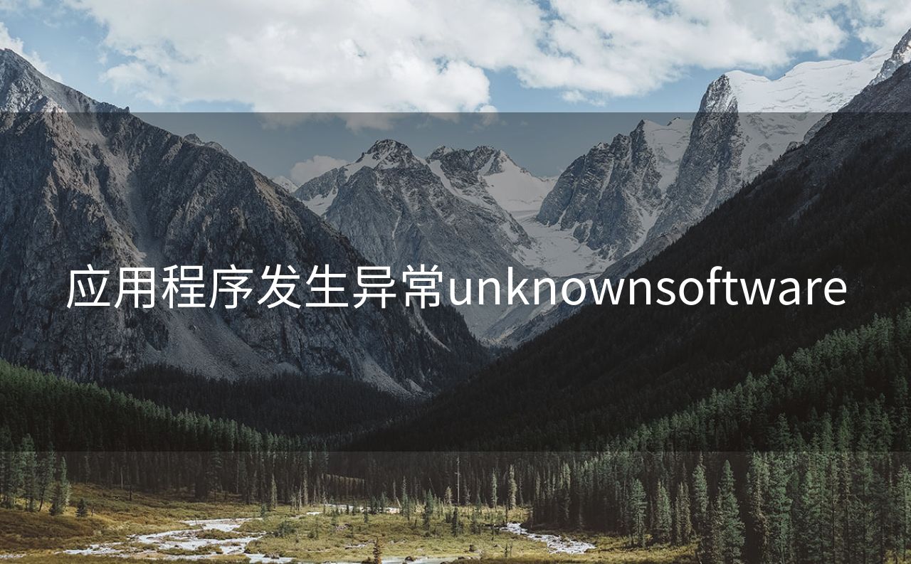 应用程序发生异常unknownsoftware