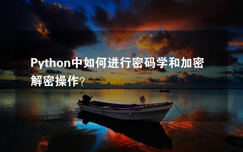 Python中如何进行密码学和加密解密操作？