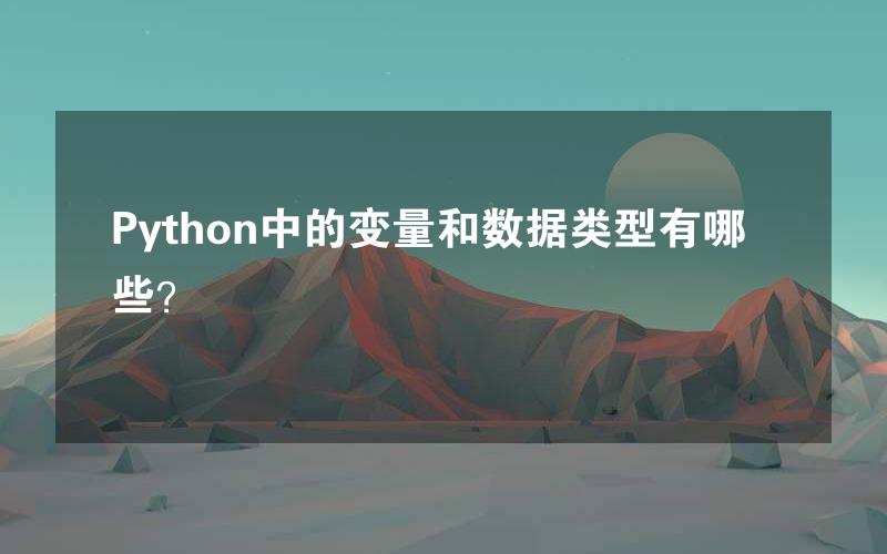 Python中的变量和数据类型有哪些？