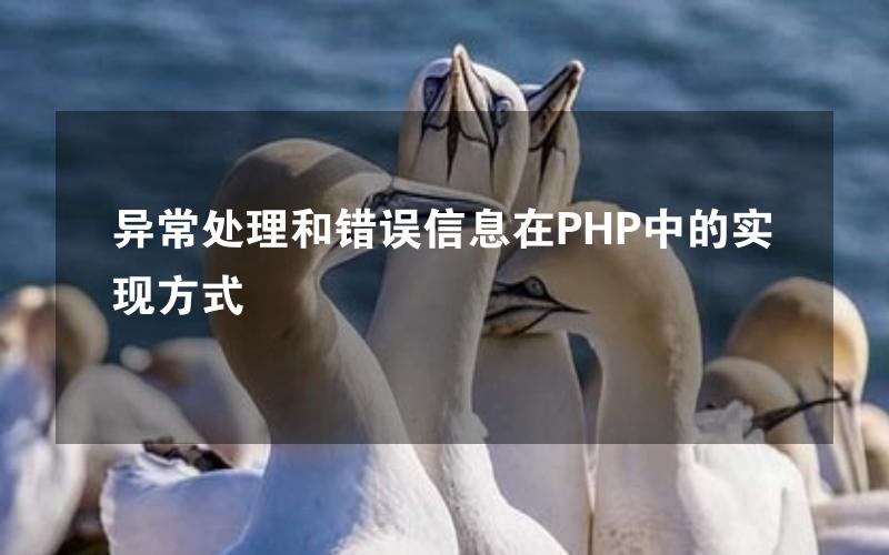 异常处理和错误信息在PHP中的实现方式