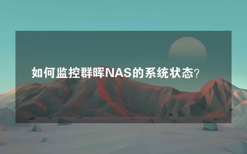 如何监控群晖NAS的系统状态？