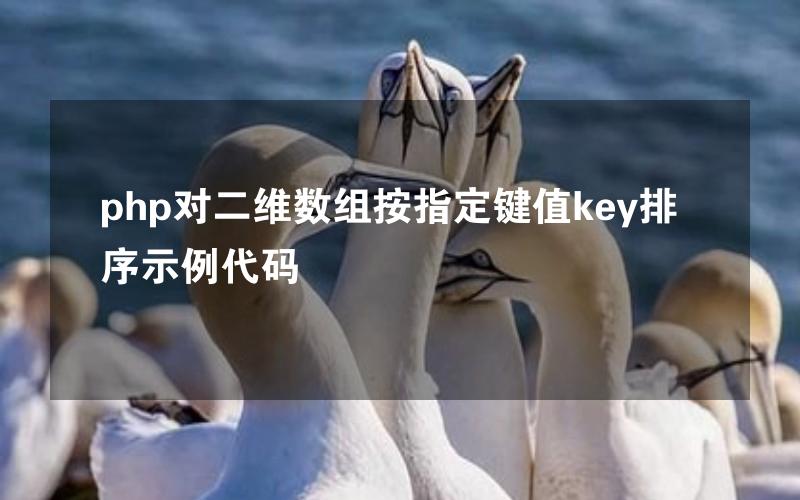 php对二维数组按指定键值key排序示例代码