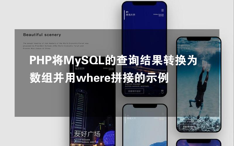 PHP将MySQL的查询结果转换为数组并用where拼接的示例