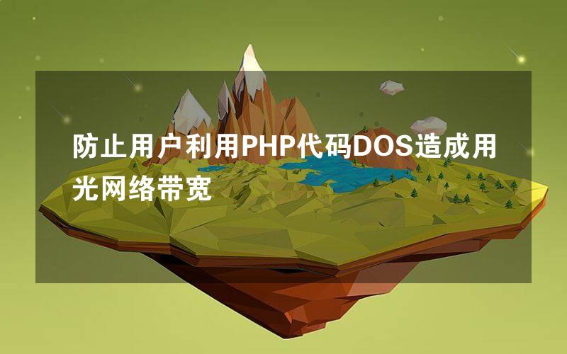 防止用户利用PHP代码DOS造成用光网络带宽